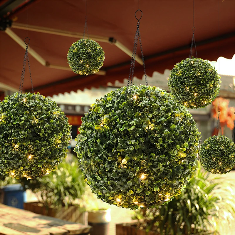 

Solar Simulation Grass Ball Light Led Plastic Ball Hanging Light For Home Courtyard Decoration can CSV