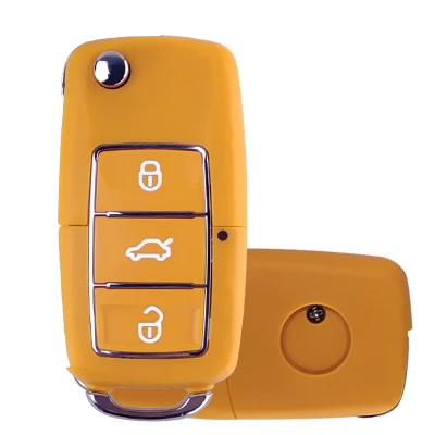 yellow Авто ключ оболочка для Volkswagen для Vw для сиденья для Skoda Jetta Golf Passat Beetle Polo Bora 3 кнопки Замена флип пульт дистанционного управления - Цвет: yellow