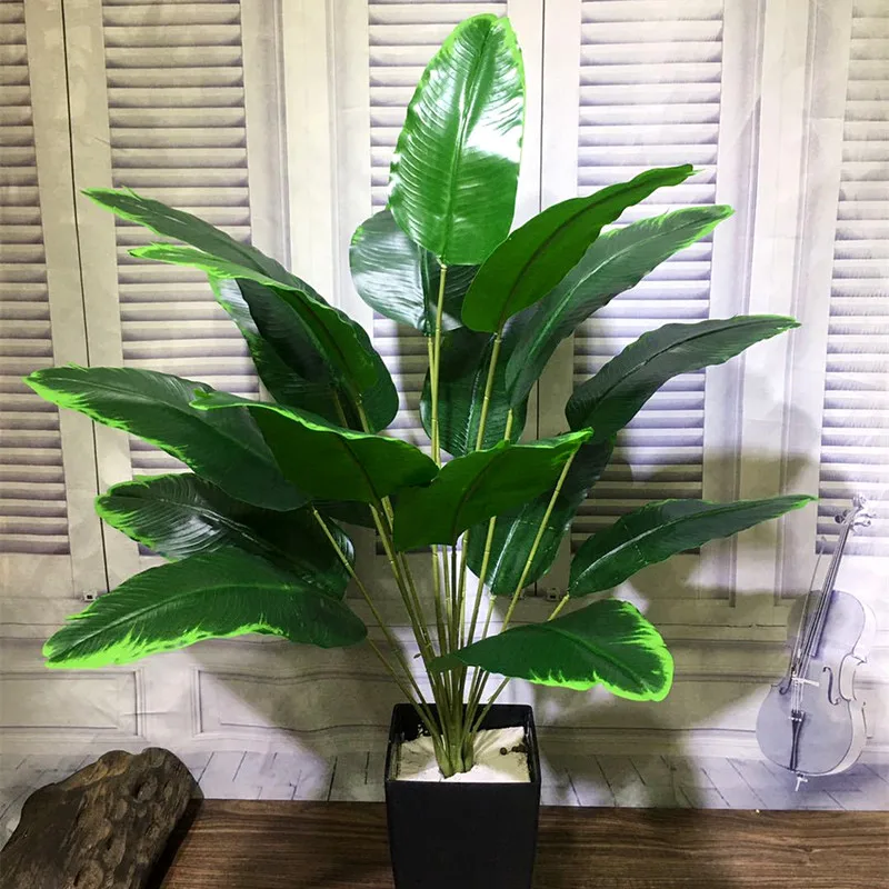 

85CM Artificial Plantain Tree Simulation Palm Plants Plastic Crafts Ornaments Home Wedding Hotel House Decoration Accessories