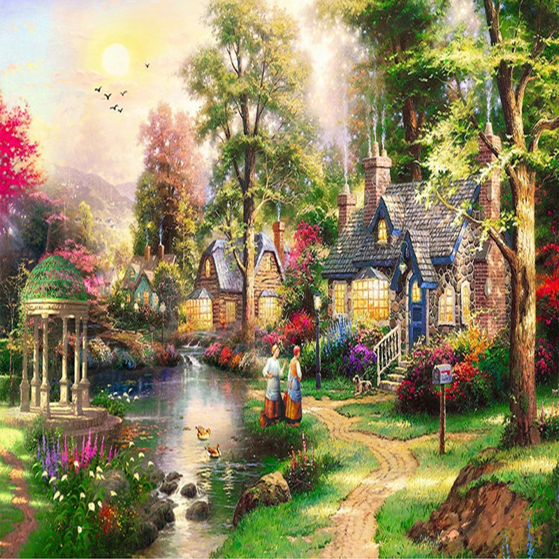 Пользовательские 3D настенные фрески обои Европейский стиль картина маслом