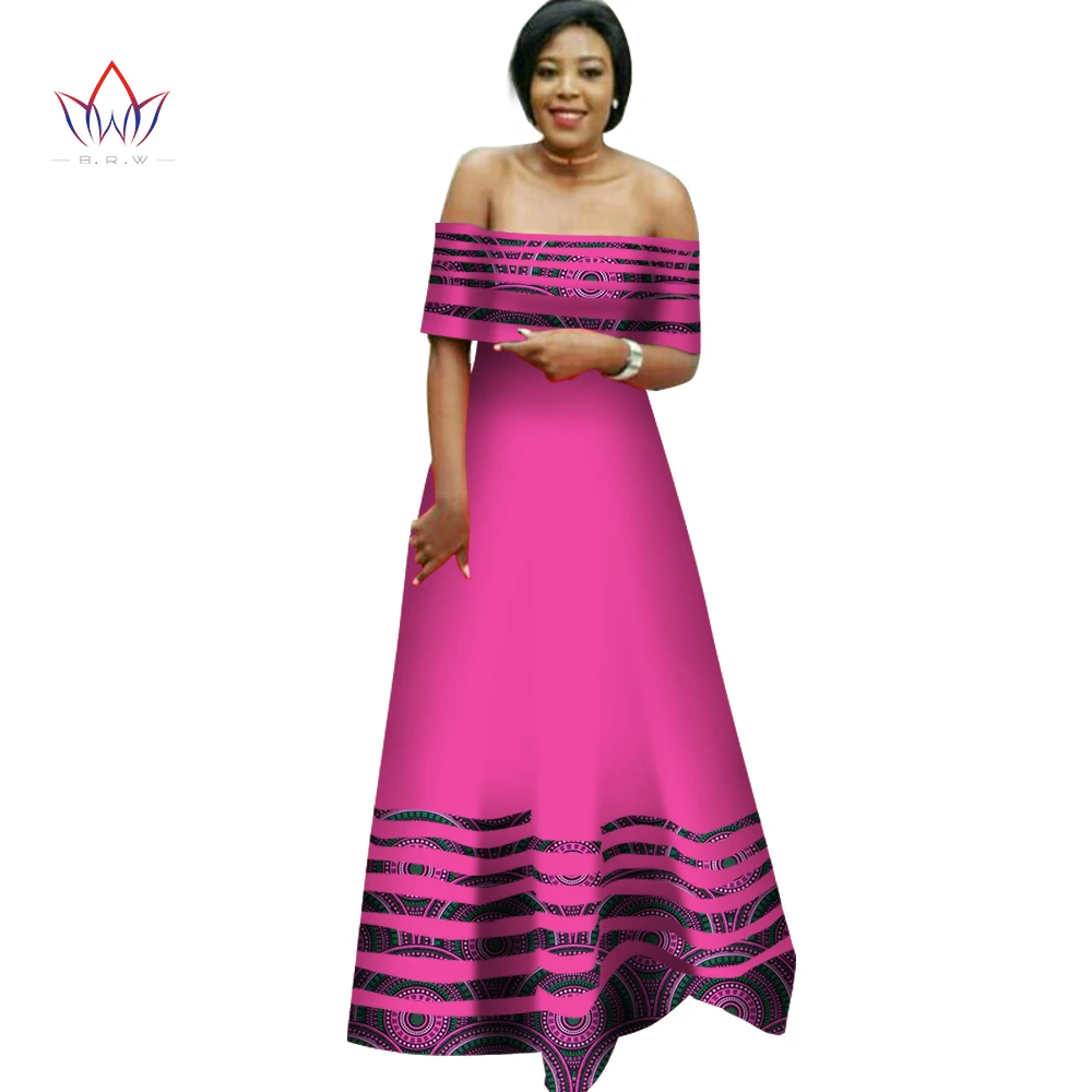 

2021 Summer Traditional African Clothing Natural Women Africain Africa Wax Dashiki Long Party Dresses Big Size 6xl BRW WY2792