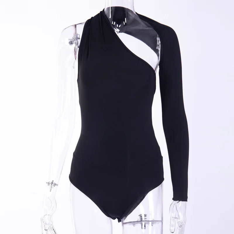 

Spring and Summer New Style Street Sexy One Shoulder Tight-Fit Onesie Elegant Commuting Qmilch Base Shirt
