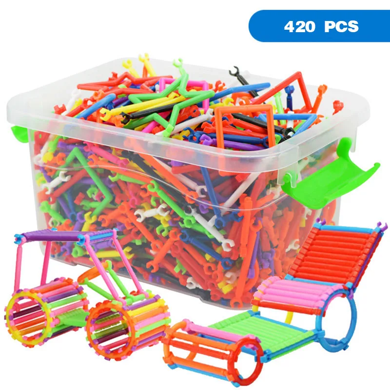 Сделай Сам собранная умная палочка снежинка строительные блоки развивающие