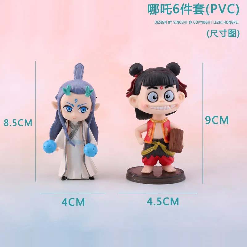 

6pcs/lot Anime China Myth Character Ne Zha Aobing Kids TOY Nezha Nuzar Nalakuvara Nalakubara Figures