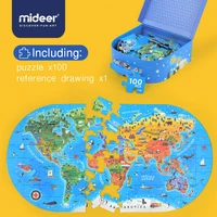 mideer 100pcs map jigsaw puzzle toys childrens puzzle jigsaw kids cognitive baby early education puzzle gift box baby toy