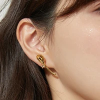 stud earrings for women girls 2021 cute spoon fork asymmetric jewelry woman earring piercing bijouterie female crystal zircon