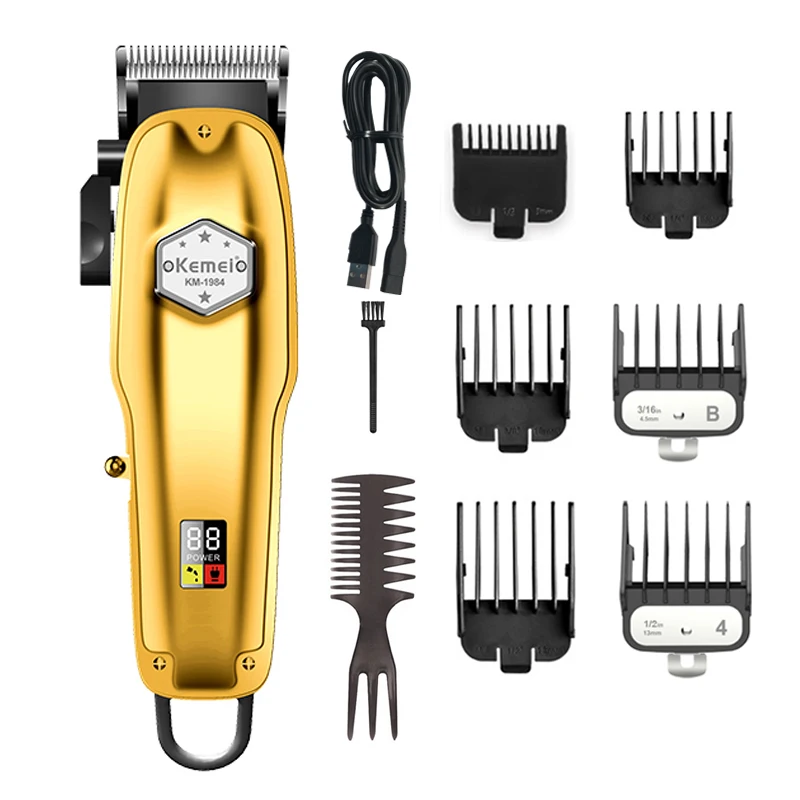 Профессиональная машинка для стрижки Kemei металлический электрический триммер