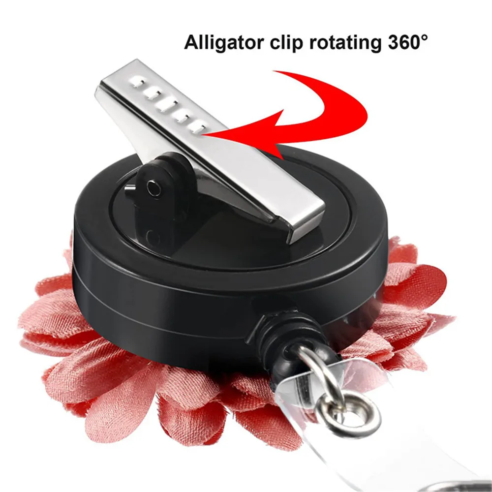 

1 Pcs Retractable Nurse Badge Reel Clip Flower Badge Holder Students Doctor Id Card Holder Key Chain