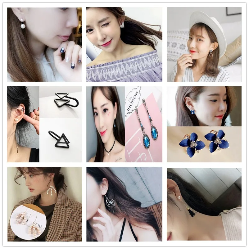 Южнокорейские универсальные серьги в сеточку красные такие же темпераментные