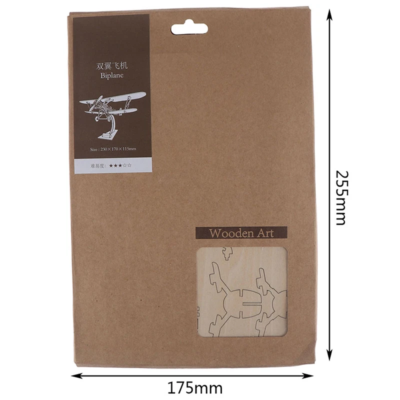 

1 set DIY Biplane Toys 3D Wooden Puzzle Toy Assembly Model Wood Craft Kits