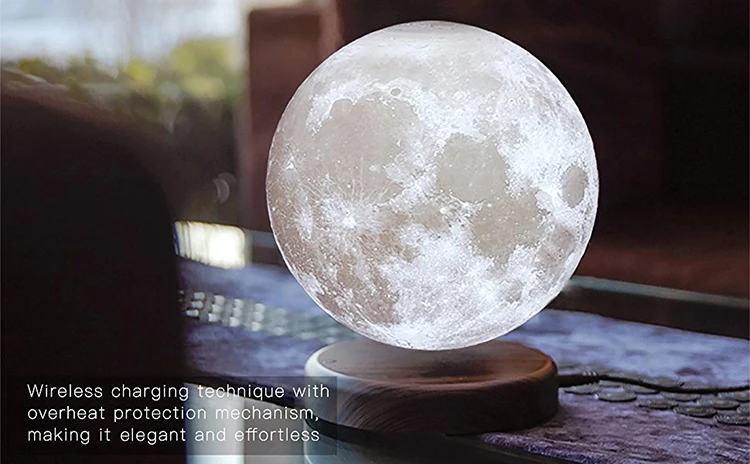 Магнитная левитирующая Лунная лампа Unibody бесшовная 3D печать PLA материал плавающий светодиодный декоративный Настольный светильник для подарка и офиса