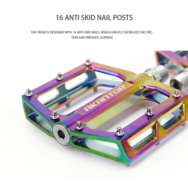 

AKANTOR AK Sealed Bearing Mountain Bike Pedals Platform Bicycle Flat Alloy Pedals Pedals Non-Slip Alloy Pedals