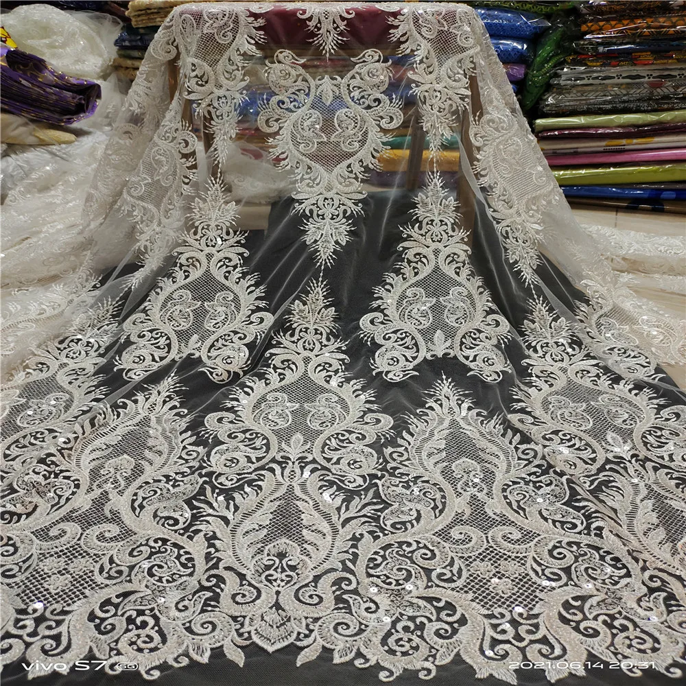 

Новейшие французские нигерийские кружева небесно-голубого цвета, высококачественные африканские Французские тюлевые кружева для свадебн...