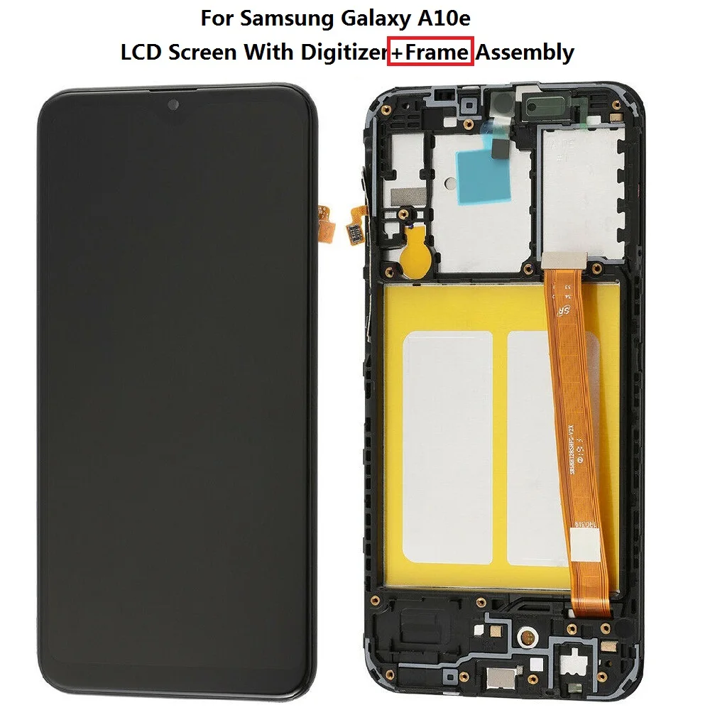 

Для Samsung Galaxy A10e SM-A102 A102U TFT ЖК-экран и дигитайзер сенсорный экран + рамка в сборе запасная часть-черный