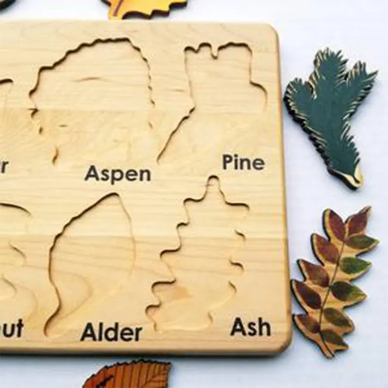 

2021 New The DIY Maple Puzzle Made Of 8 Types Of Wood Children Molds Hand Making Puzzle Kids Educational Toys Spell