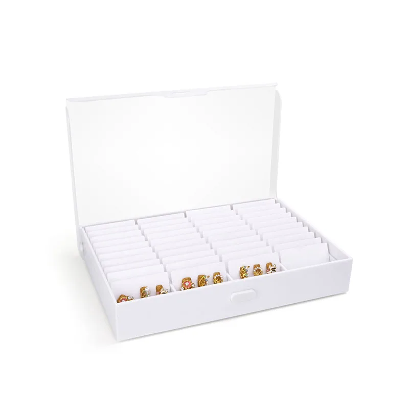 Fake Nail Tips Storage Box 44 Compartments Art Decoration Container False Display Case Acrylic Showing Shelf |