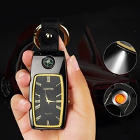 tungsten electric heating wire personalized car keychain watch lighter multifunctional rechargeable cigarette lighter with lamp
