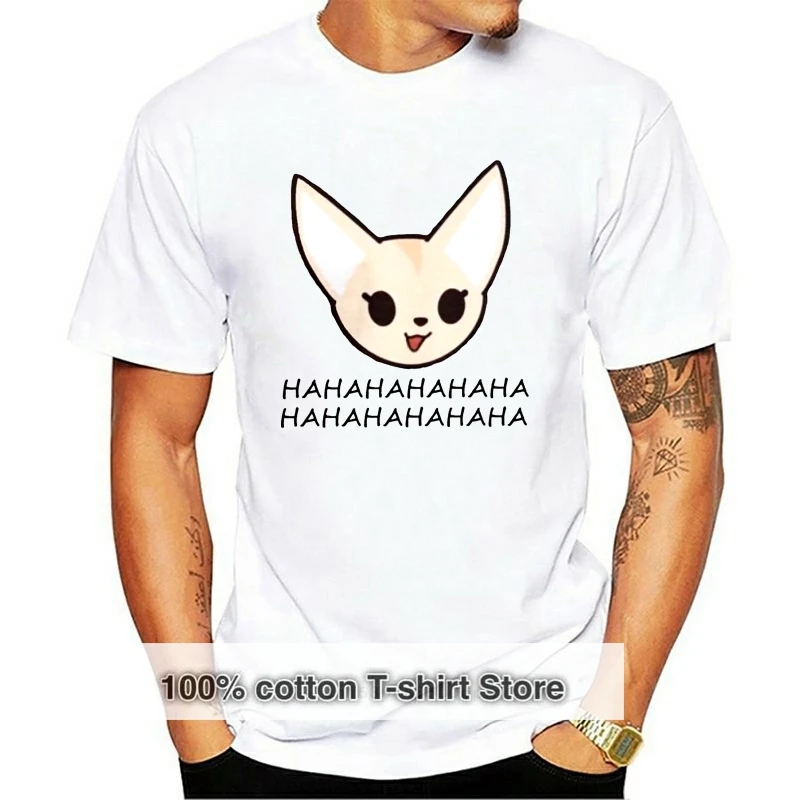

Агрессивные футболки Fenneko Haha Retsuko, футболка с круглым вырезом из чистого хлопка, повседневная мужская футболка с коротким рукавом, милая заб...