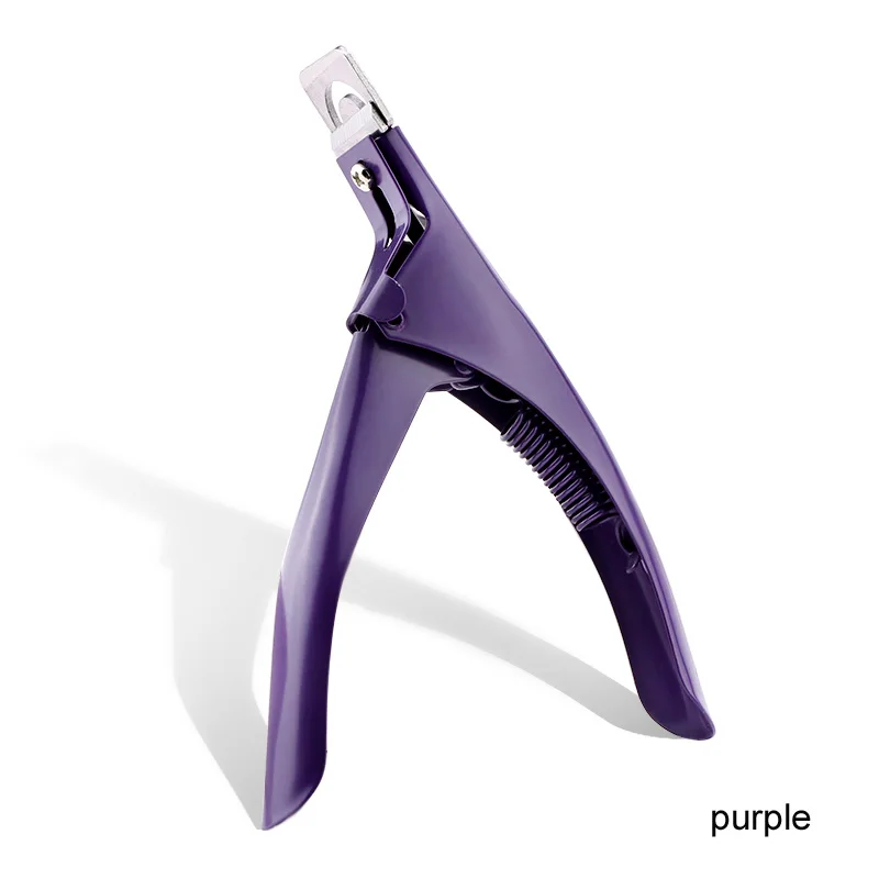 purple Профессиональная машинка для стрижки ногтей специальный тип U слова Ложные кончики кромки резаки для маникюра красочные инструменты для маникюра из нержавеющей стали - Цвет: purple