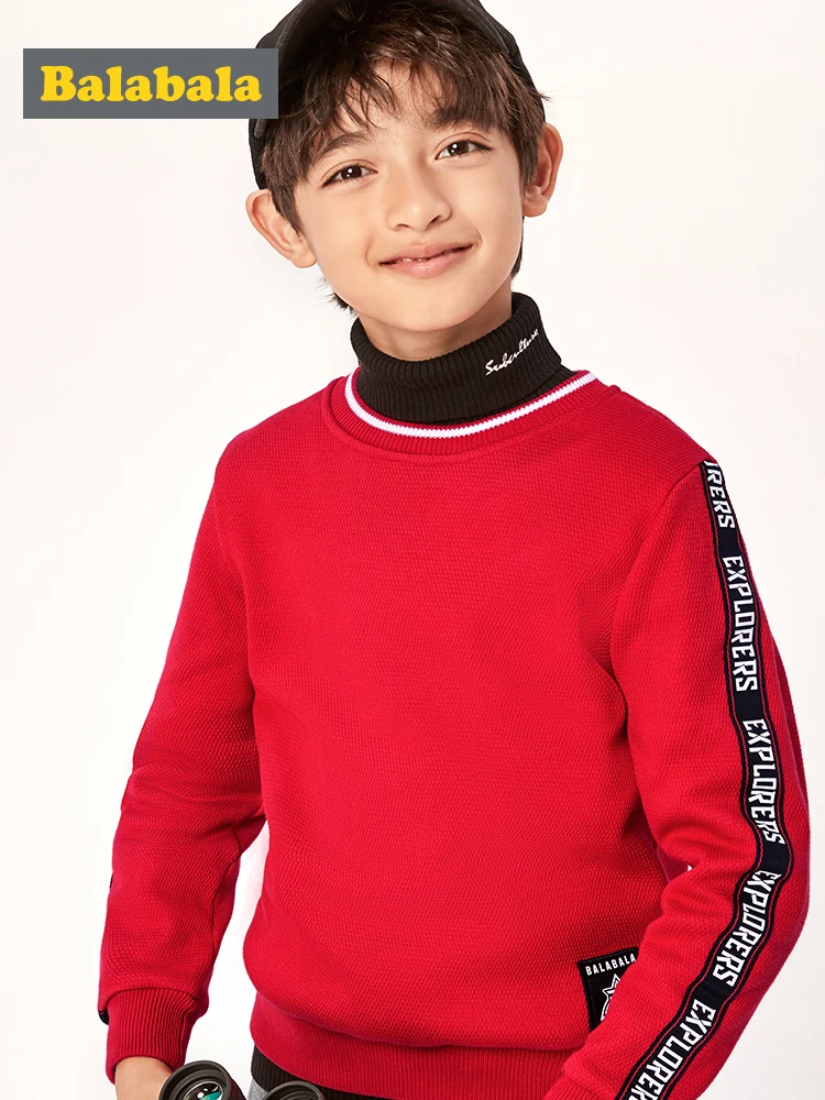 Свитер для мальчиков Balabala пуловер Детский свитер 2019 больших бархатный теплый в