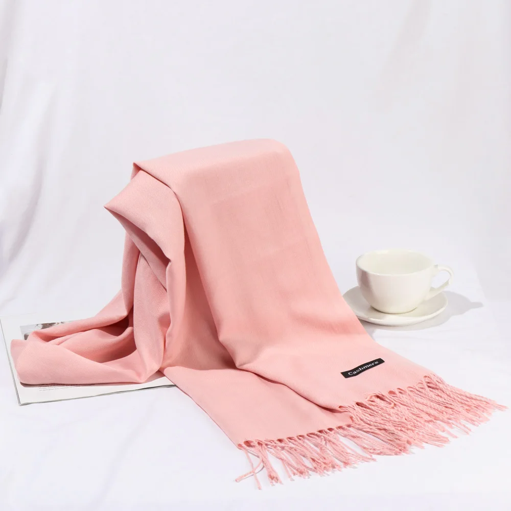 Осенне зимний новый шарф для женщин длинный теплый вязаный кашемировый шаль с