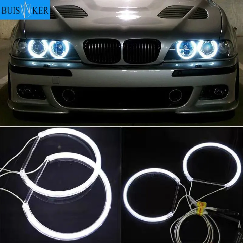 

For BMW E36 E38 E39 E46 projector Ultra bright SMD white LED angel eyes 2600LM 12V halo ring kit daytime light 131mmx4