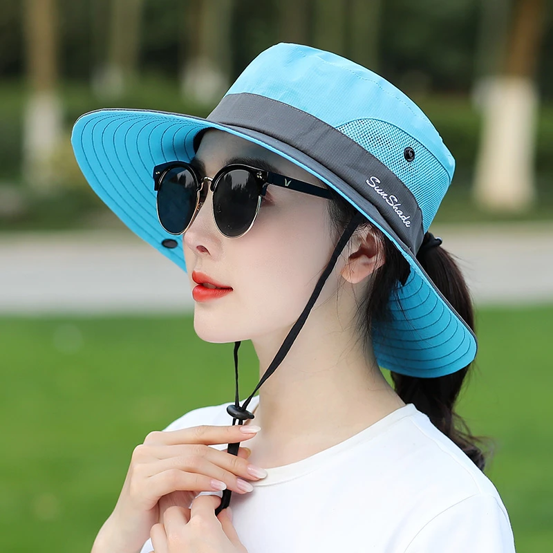 2020 Simple UPF 50+ Sun Hat Bucket Summer Men Women Fishing Boonie UV Protection Long Large Wide Brim Bob Hiking Outdoor | Аксессуары