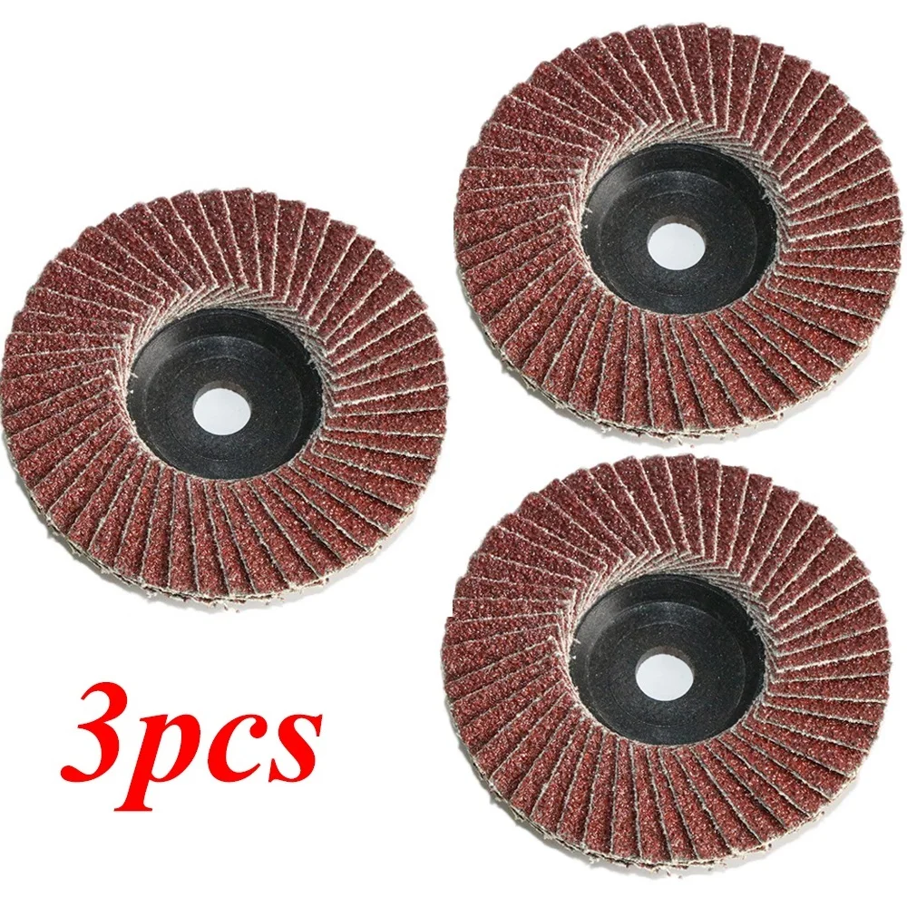 3pcs Flat Flap Discs 75mm /3 Inch Sanding Discs 80 Grit Grinding Wheels Blades Wood Cutting For Angle Grinders