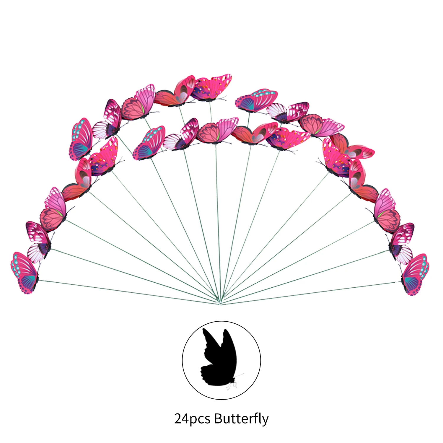 24 шт. бабочки ставки на Новый год и Рождество украшения DIY уличные заборы сада ПВХ