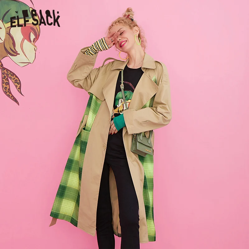 ELFSACK с вышивкой героями мультфильмов комплекты в клетку стиле пэчворк Для женщин