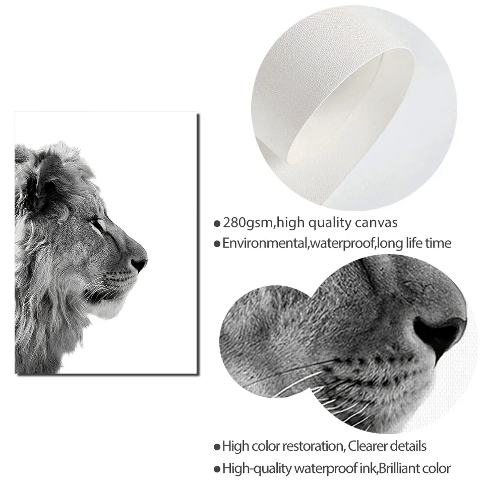 Плакат со львом Яком холст живопись животные фотография настенные