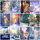 Набор для рисования по номерам на холсте, зимний пейзаж, без рамы