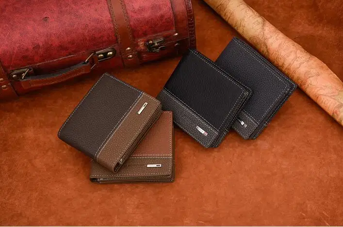 

2019 New Men Wallet Blocking Wallet Men Fashion PU Leather Purse Identity Protection Men's Wallets Free Shipping