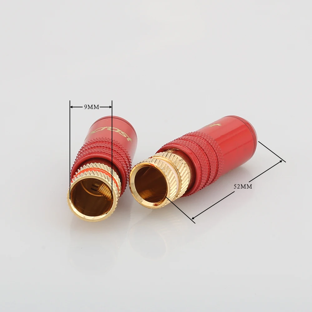 Audiocrast 4 шт. R001 позолоченный штекер RCA 24K адаптер усилителя звука соединитель для