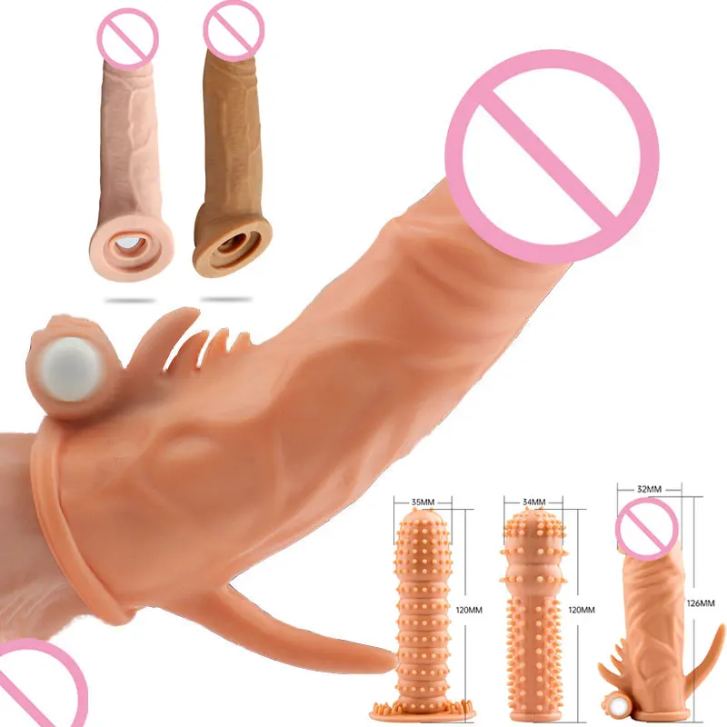 Реалистичные презервативы для Для мужчин многоразовые насадки на пенис рукава