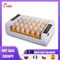 2021 led light hhd hatching 24s transparent fully auto egg incubator egg brooder smart hatchery machine for chick quail goose