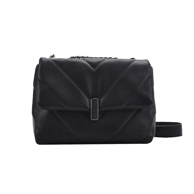 

Classic Chain Design Pu Leather Crossbody Bags for Women 2021 Fashion Solid Color Shoulder Handbags and Purses Female Hot