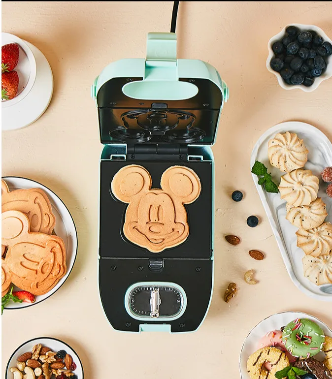 

220V 650w Automatic Sandwich breakfast machine Mickey Bakeware Waffle Maker Non-stick coating Timing Bread machine