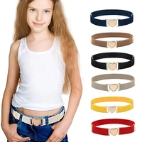 1pc waistband multicolor adjustable stretch belts for children girls elastic belts with heart shape buckle for dress pants