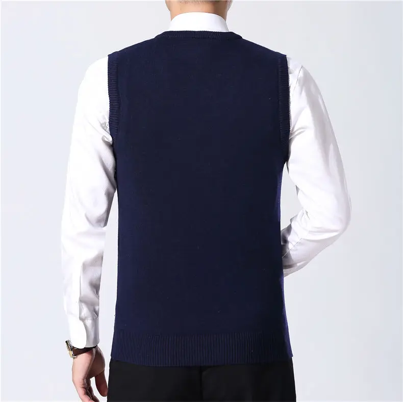 Zogaa Sweater Men Clothes Autumn Winter Warm Cashmere Wool Pullover Homme Classic Casual V-Neck Sleeveless Vest Sweaters