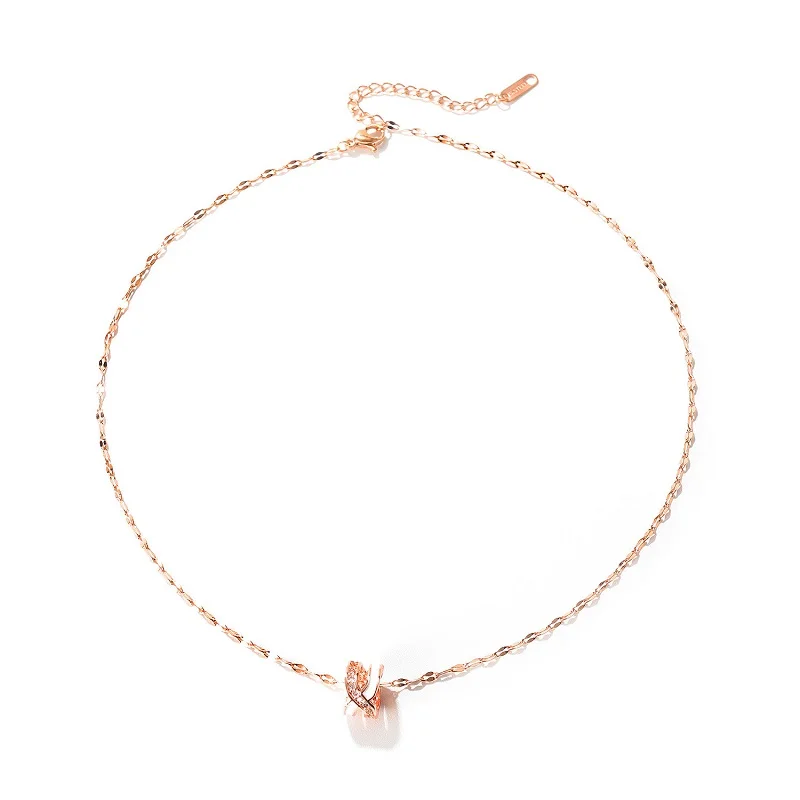 

Fashion Rose Gold Color Pendants Necklaces For Women Romantic Necklace Pendant Female Clavicle Necklace Pendant Jewelry