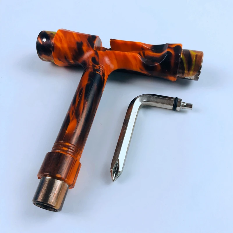 

Skateboard Tool T Tools with L Key Metal & Plastic Graphic Mounting Tools for Skate Board Longboard Scooter Sockets flame