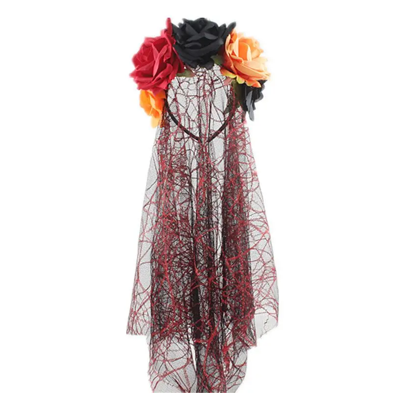 День мертвых вуаль труп Brihee ободок для волос мексиканское нарядное платье