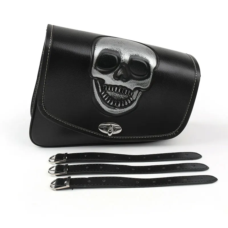 DERI 1 шт. черная сумка седло из искусственной кожи с черепом правой стороны