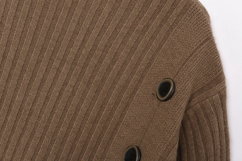 

[EAM] Camel Big Size Buttons Knitting Turtleneck Sweater Loose Fit Long Sleeve Women New Fashion Spring Winter 2021 1DD4710