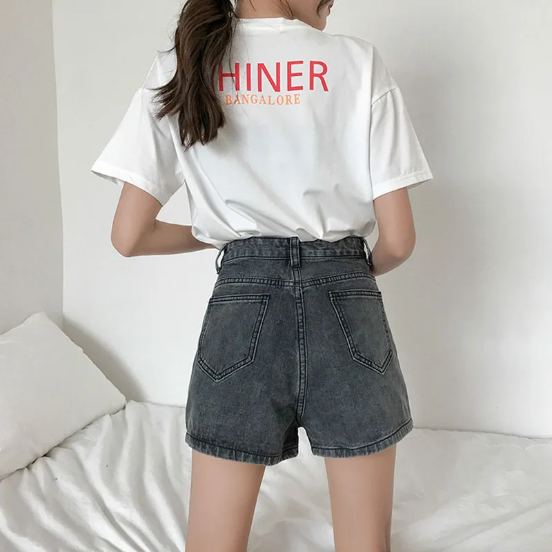 

Shorts Women Simple All-match Trendy Soft Casual Female Korean Style Summer Womens High Waist Retro Straight Elegant Student New