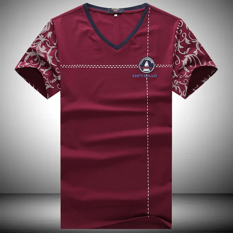 

Brand 2021 Clothing Shark Summer Hot Casual Men's T-Shirt V-Neck Mercerizing Loose Cotton Male Solid Short Sleeve Tops Tees