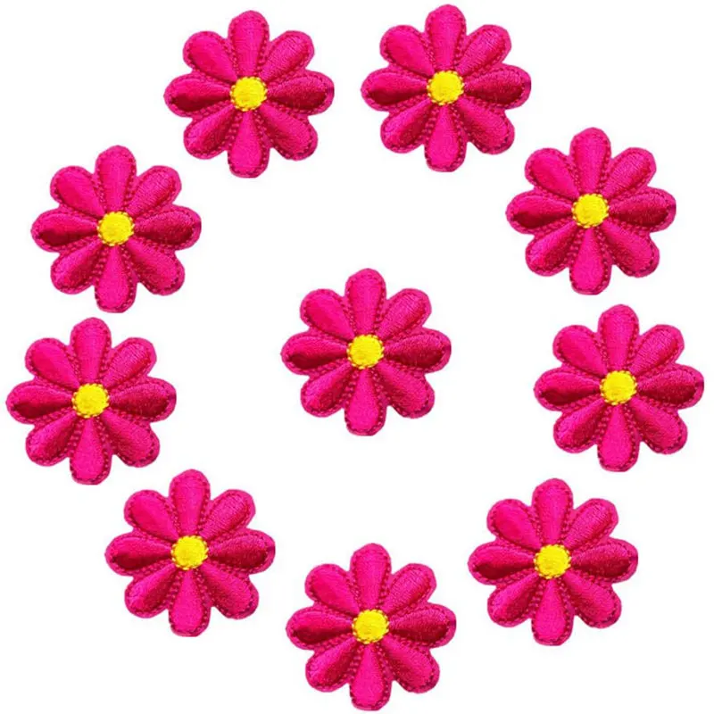

Sunflower Flower Embroidered Patches for Clothing Thermoadhesive Badges Patch Thermal Sticker for Fabric Clothes Applique Stripe