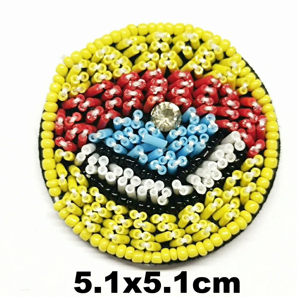 

Garment accessory embroidery beaded round embroideried patches for clothing PA-3336