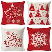 2021 christmas xmas red cushion cover tree decoration santa claus pillowcase christmas decorations for home snowman new year